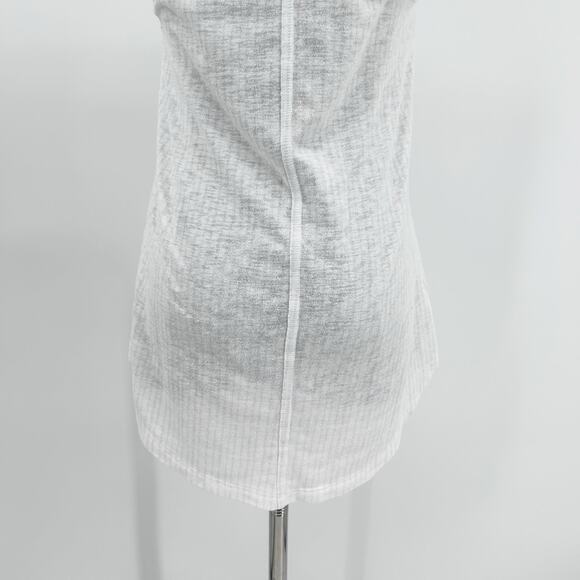 Athleta Tank White Gray Stripe Adjustable Tank Lightweight Activewear Womens  S - Picture 10 of 11